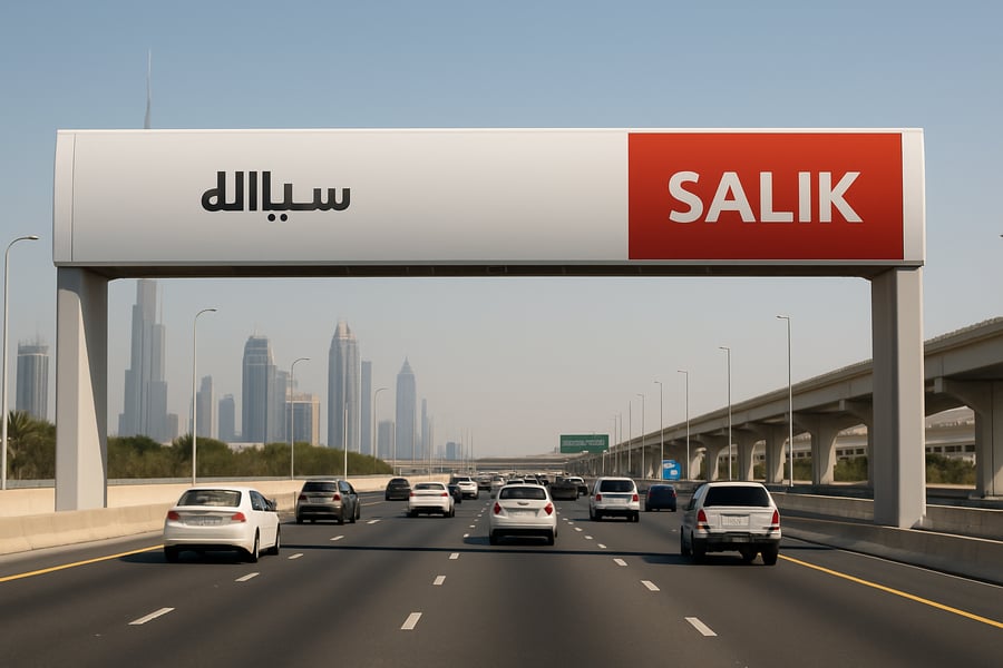 Dubai toll road and Salik gate Dubai toll road and Salik gate