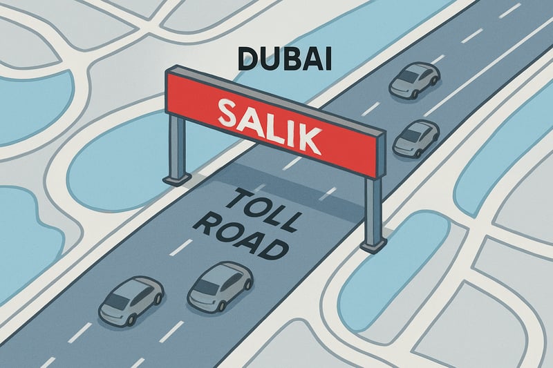Dubai toll road system and Salik gate Dubai toll road system and Salik gate